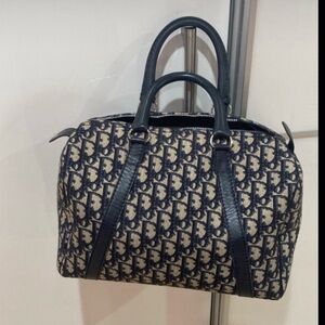 Dior Navy Blue Monogram Handbag